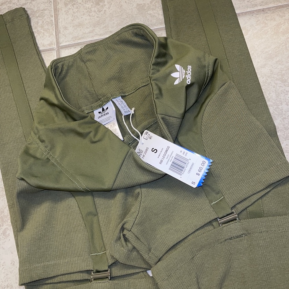 Adidas Rib Legging and Shorts Hybrid